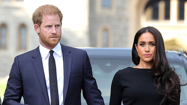 Prince Harry and Meghan Markle walking in Windsor