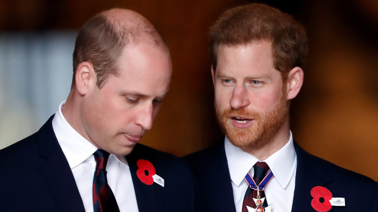 Prince William standing next to Prince Harry