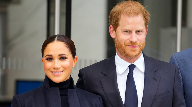 Meghan Markle and Prince Harry walking