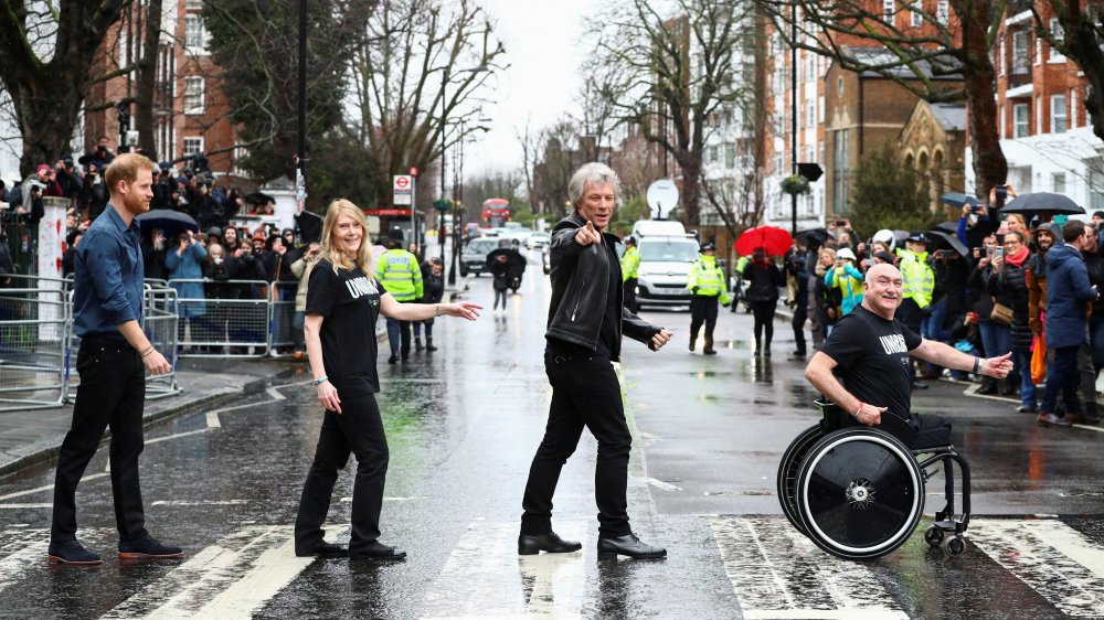 Prince Harry and Jon Bon Jovi recreate Abbey Road album cover