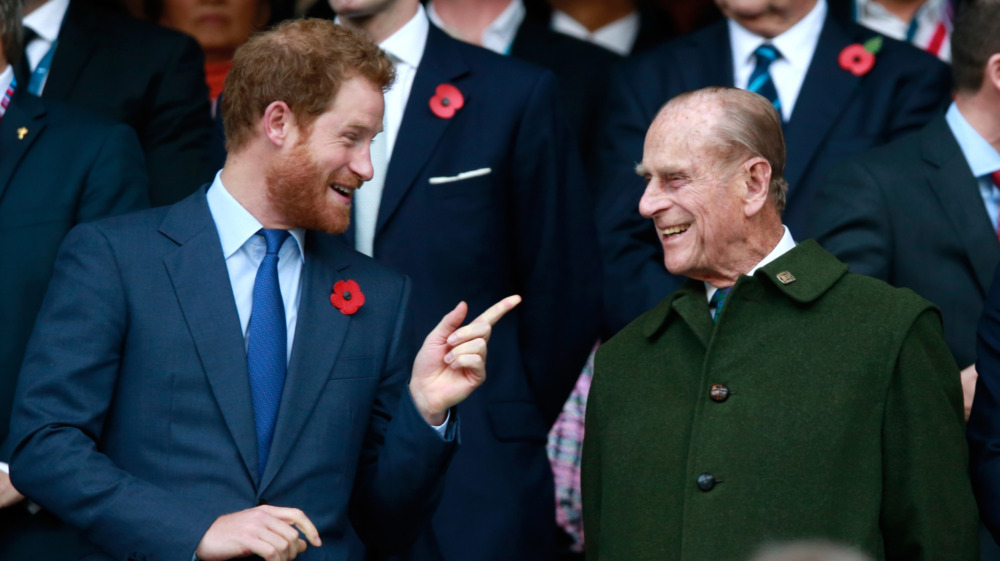 Prince Harry and Prince Philip at Remembrance Day celebration