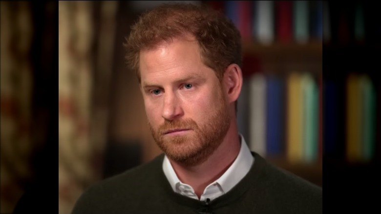 Prince Harry during "60 Minutes" interview with Anderson Cooper