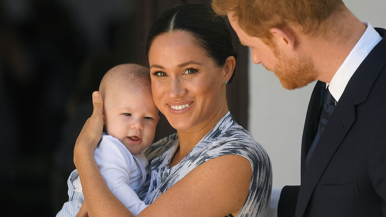 Meghan Markle with Prince Harry and baby Archie