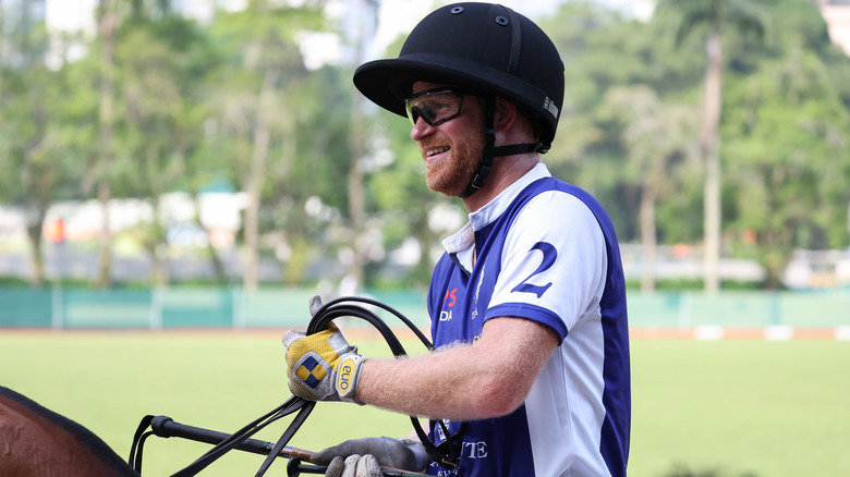 Prince Harry playing polo