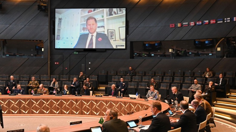 Prince Harry addresses the NATO Military Committee in October 2024