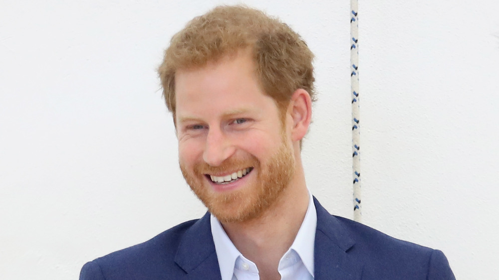 Prince Harry smiles