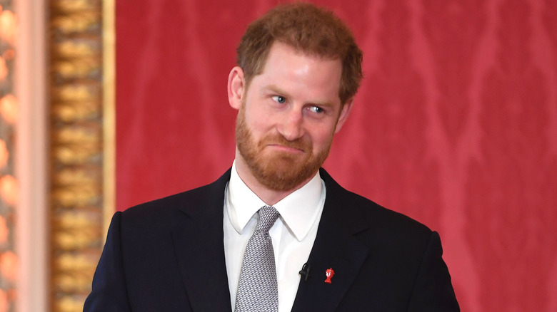 Prince Harry looking mischievous