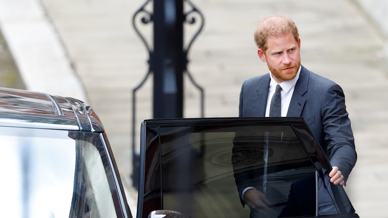 Prince Harry looking stern