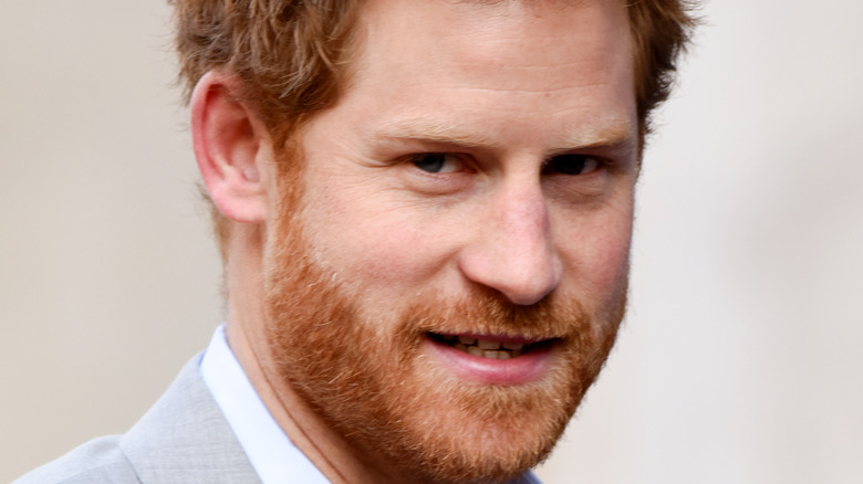 Prince Harry looks determined