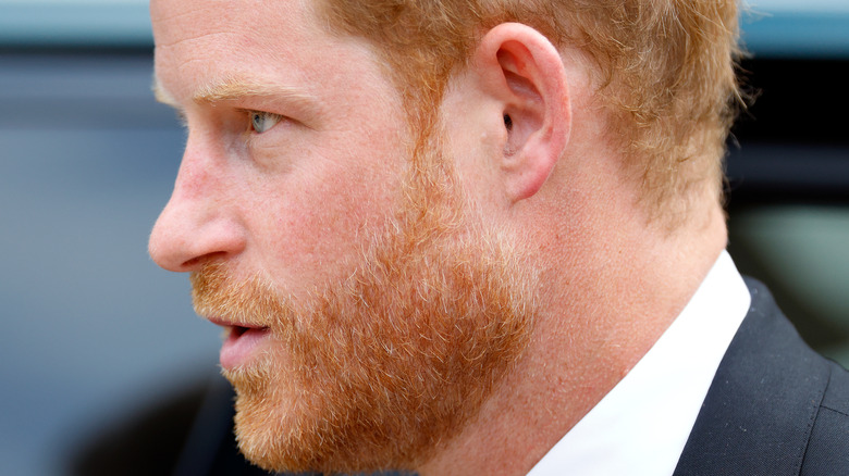 Prince Harry looking serious