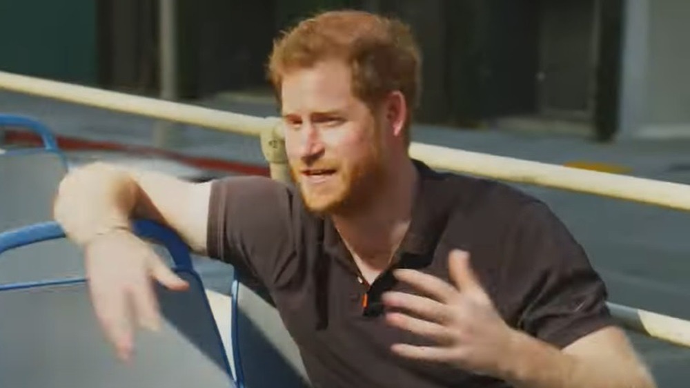 Prince Harry during interview with James Corden