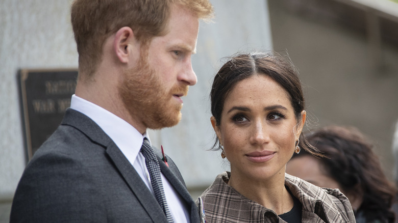 Meghan Markle looks lovingly at Prince Harry