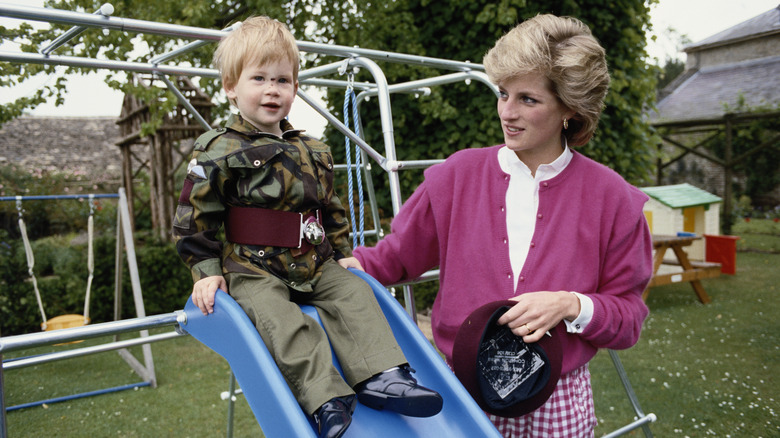 Prince Harry with Princess Diana