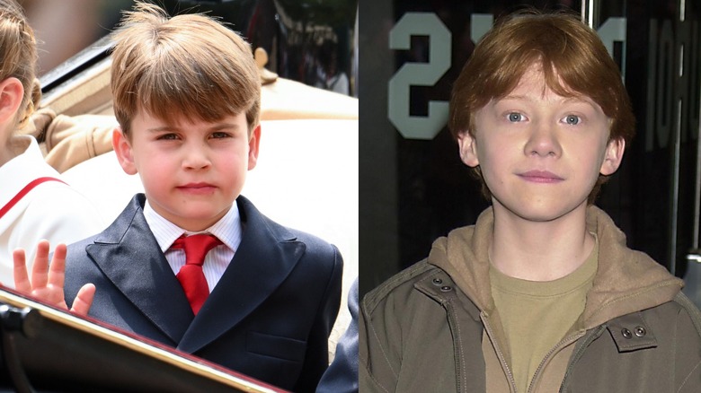 Prince Louis and Rupert Grint