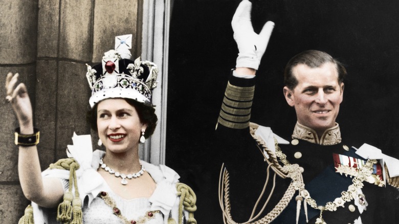 Queen Elizabeth and Prince Philip on their wedding day