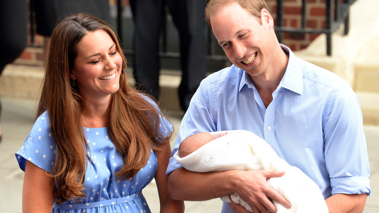 William and Catherine with George hours after his birth