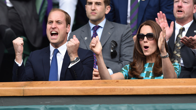 Prince William & Princess Catherine cheering at Wimbledon