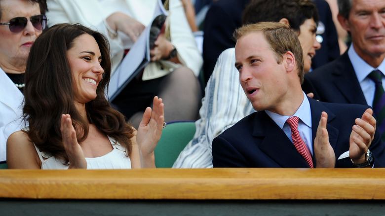 Princess Catherine & Prince William laughing & clapping at Wimbledon