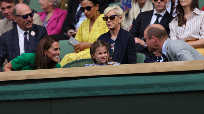 Prince William & Princess Catherine grinning with Charlotte at Wimbledon