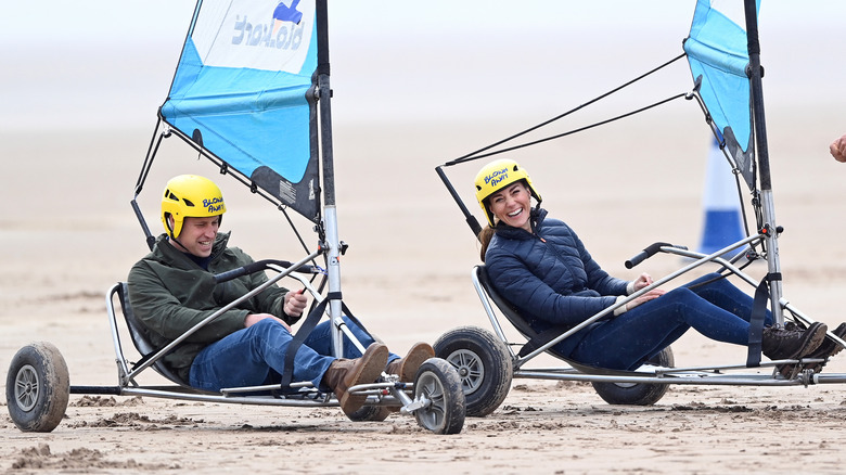 Prince William and Princess Catherine in land yachts