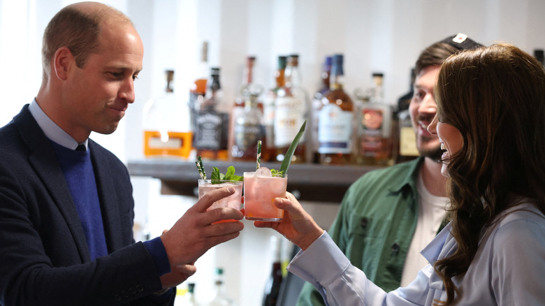 Prince William and Princess Catherine share a toast