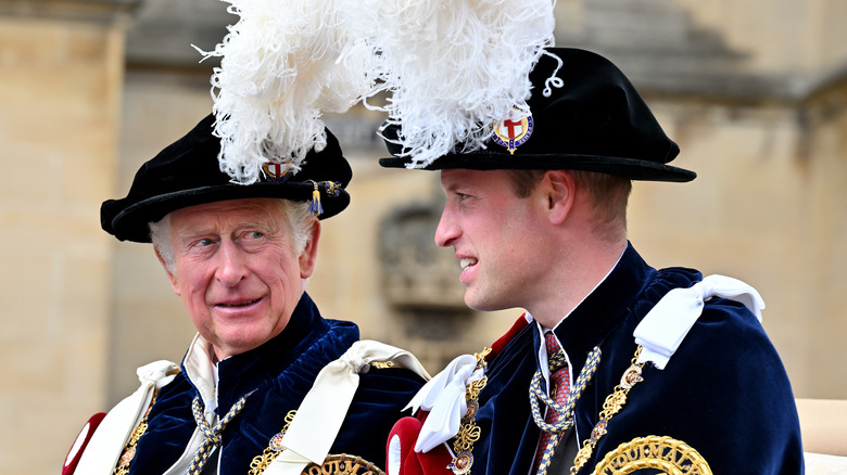 King Charles and Prince William at the Order of the Garter ceremony