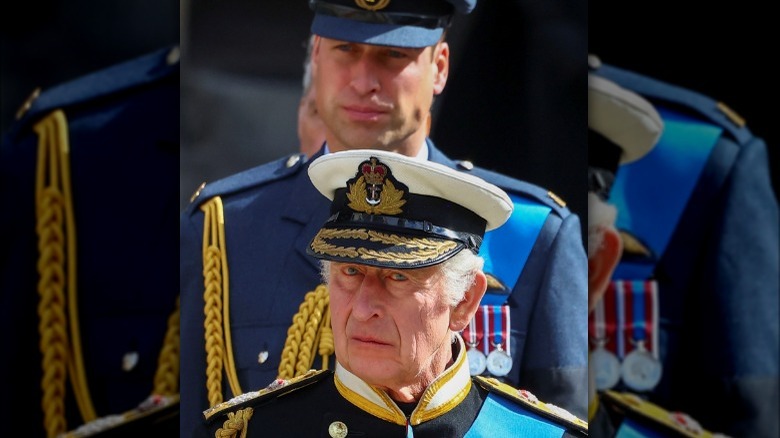 Prince William and King Charles III together at Queen's funeral