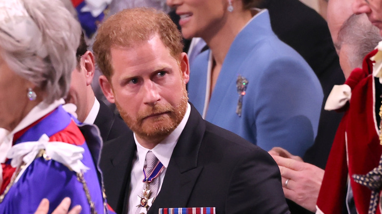 Prince Harry pulling an awkward face