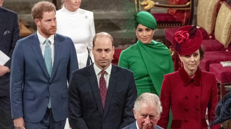 Prince Harry and Prince William looking morbid