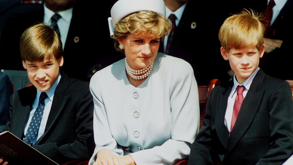 Princess Diana with sons William and Harry