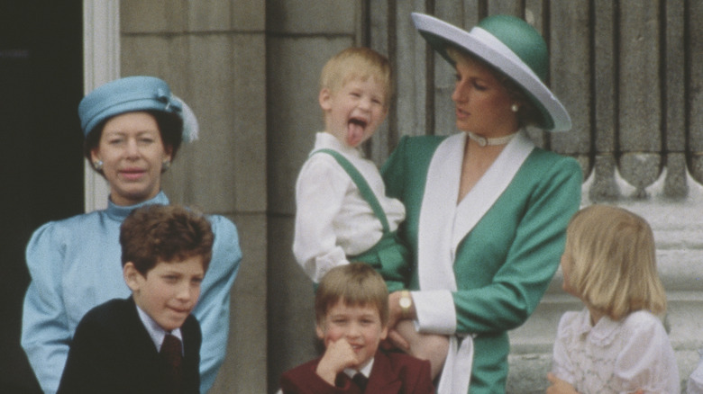 Prince Harry pulls funny face with Princess Diana and Prince William