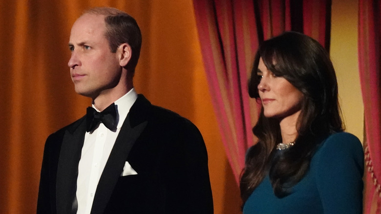 Prince william and kate middleton frowning