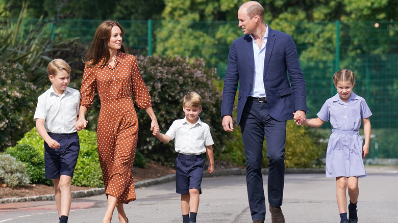 Prince William with his wife and children