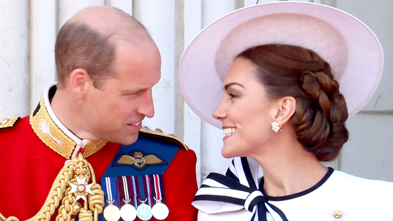 Prince William and Kate Middleton looking at each other