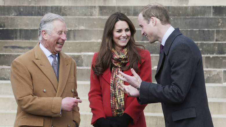 King Charles III, Kate Middleton, Prince William laughing