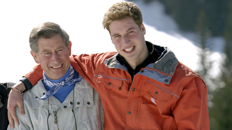 King Charles and Prince William during one of their annual skiing holidays