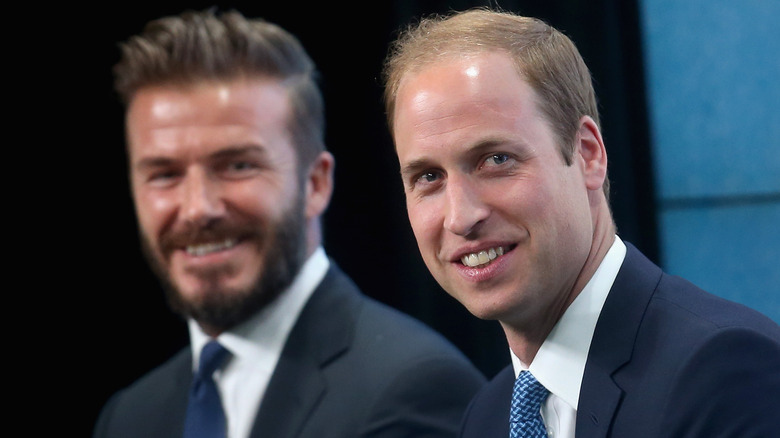 David Beckham and Prince William on stage together