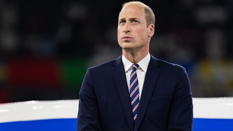 Prince William in a dark suit photographed during UEFA EURO 2024 Final match