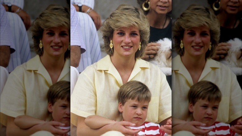 Princess Diana with William when he was a child