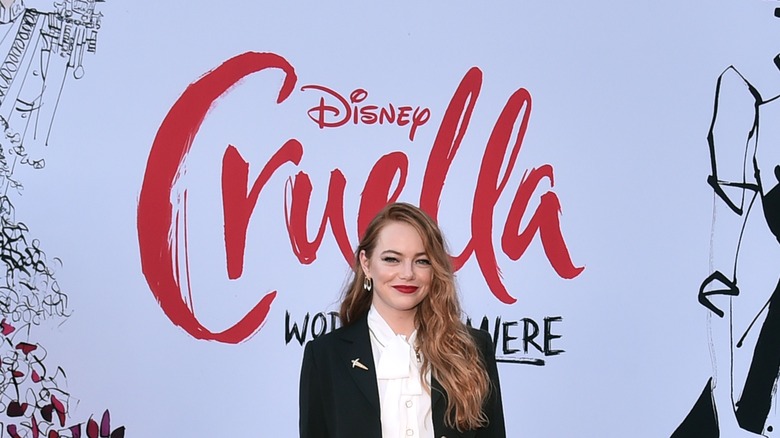 Emma Stone at a premiere of Cruella 