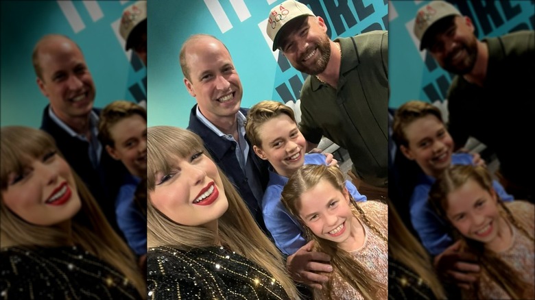 Prince William and his kids with Travis Kelce and Taylor Swift