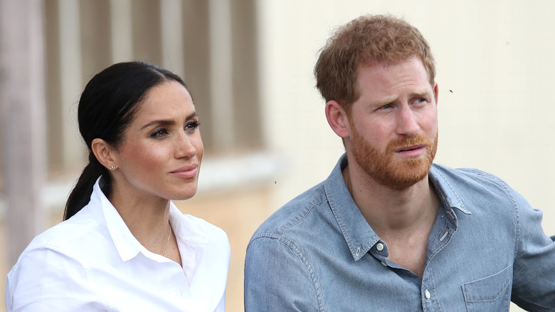 Prince Harry and Meghan Markle during an interview