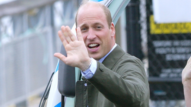 Prince William waving to fans