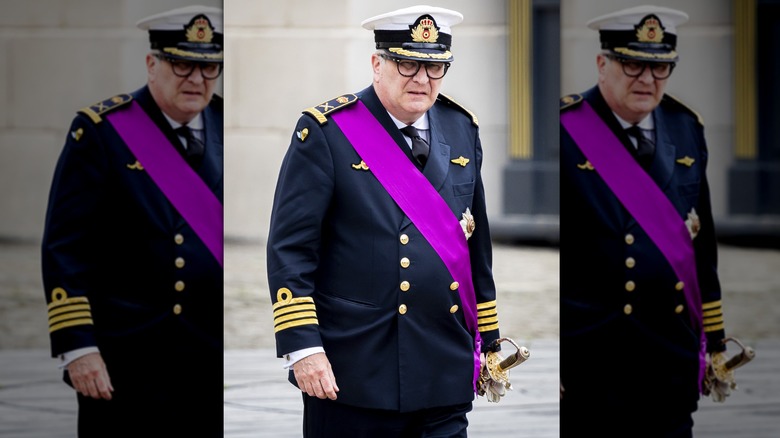 Prince Laurent walking in uniform