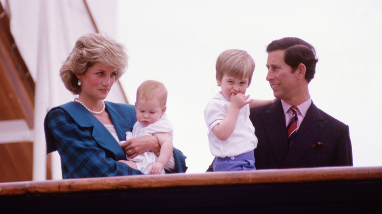 Prince Charles and Princess Diana with their sons