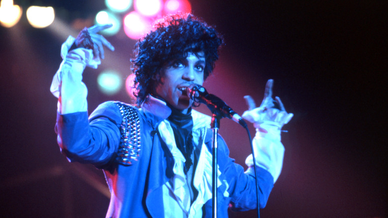 Prince performing on stage