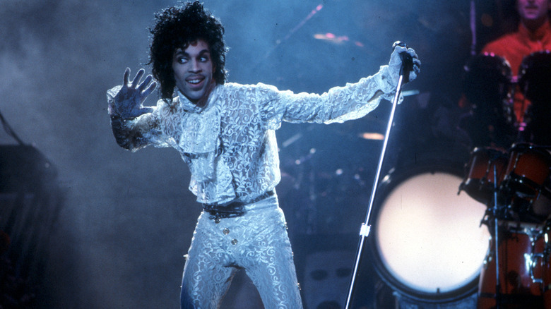 Prince performing on stage