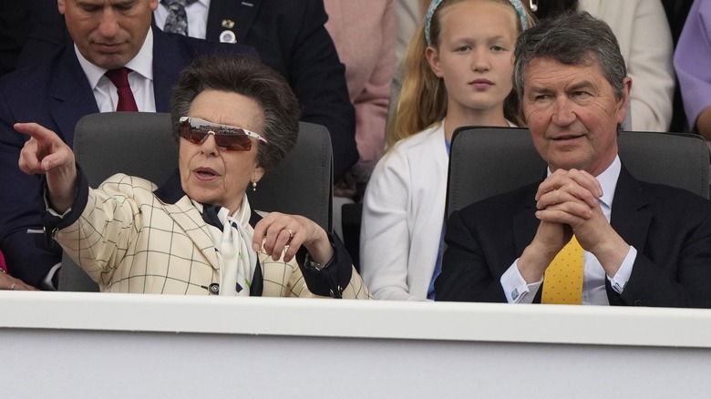 Princess Anne and Sir Timothy Laurence seated next to each other