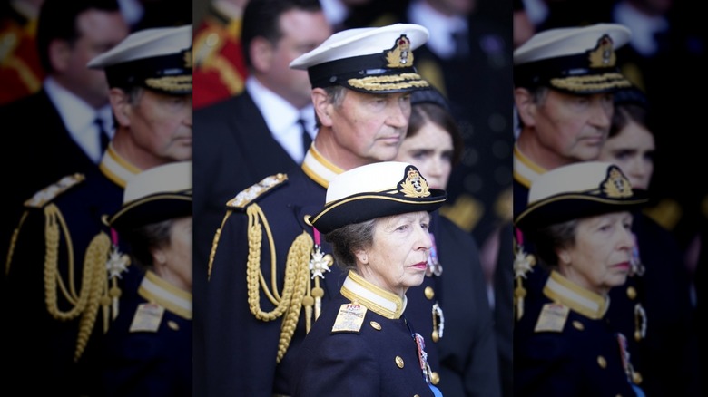 Princess Anne and Sir Timothy Laurence at Queen Elizabeth II's funeral