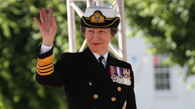 Princess Anne waving